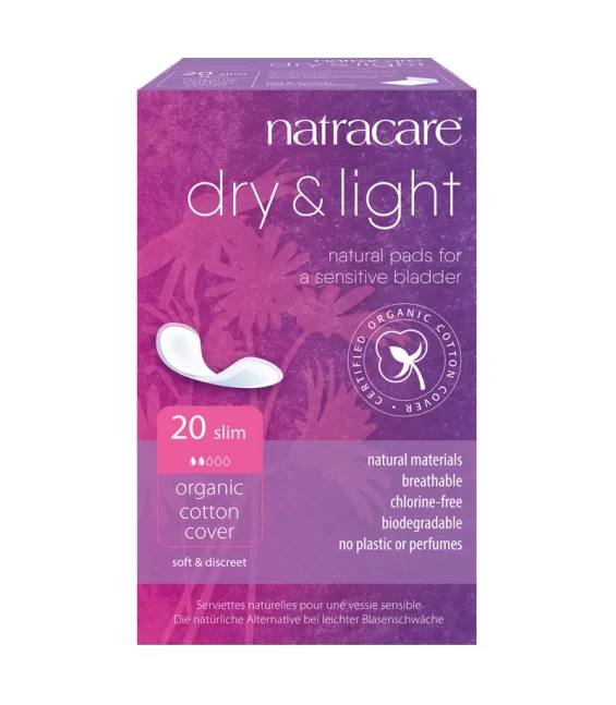 Serviettes hygiéniques BIO dry & light pour légères incontinences - 20 pièces - Natracare﻿