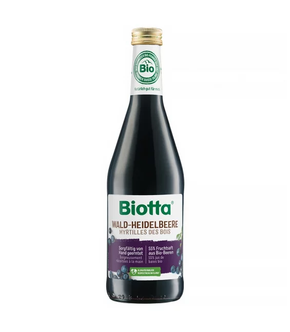 Jus de myrtilles des bois, extrait d'infusion & agave BIO - 500ml - Biotta