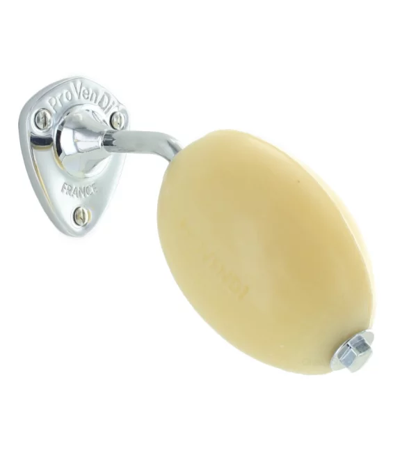 Savon rotatif blanc amande douce avec porte-savon chrome - 290g - Provendi