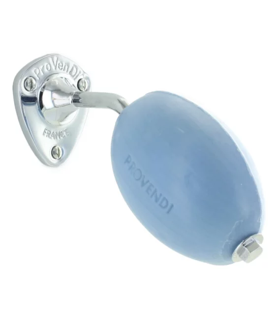 Savon rotatif bleu-violet lavande avec porte-savon chrome - 290g - Provendi