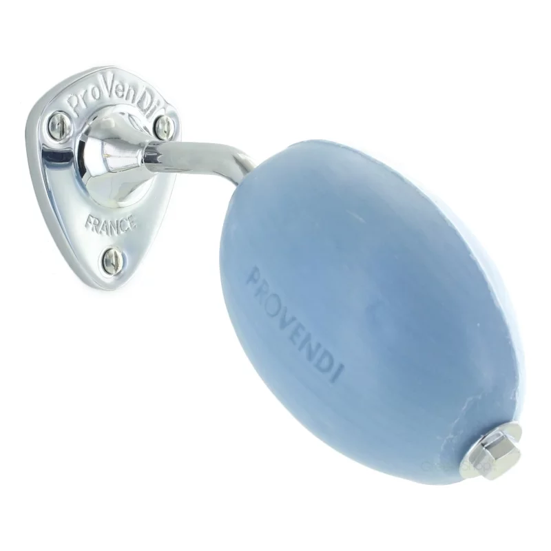 Savon rotatif bleu-violet lavande avec porte-savon chrome - 290g - Provendi