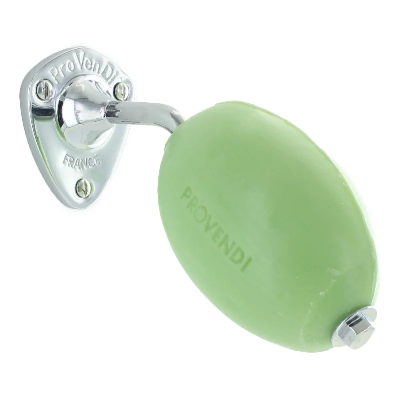 Savon rotatif vert verveine avec porte-savon chrome - 290g - Provendi