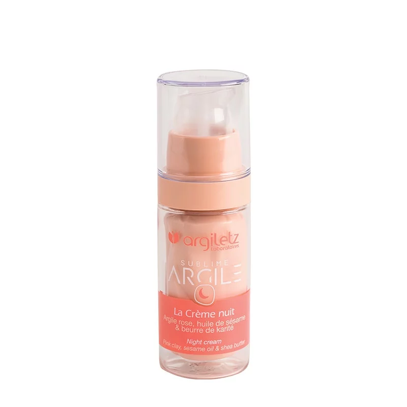 Crème de nuit naturelle argile rose & sésame - 30ml - Argiletz