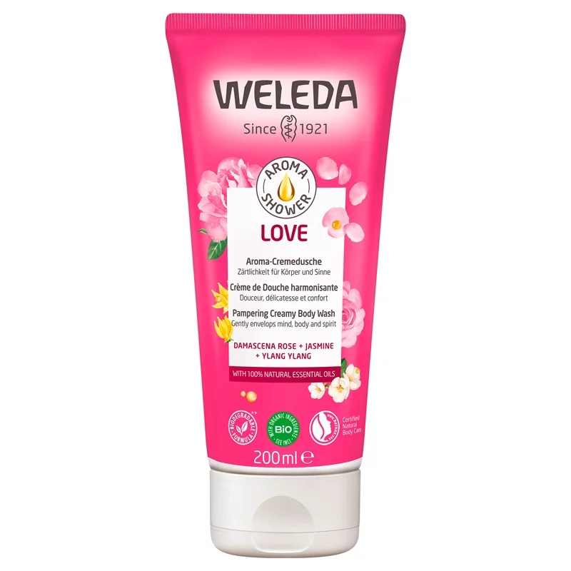 Aroma-Cremedusche Love Damaszener Rose & Jasmin BIO - 200ml - Weleda