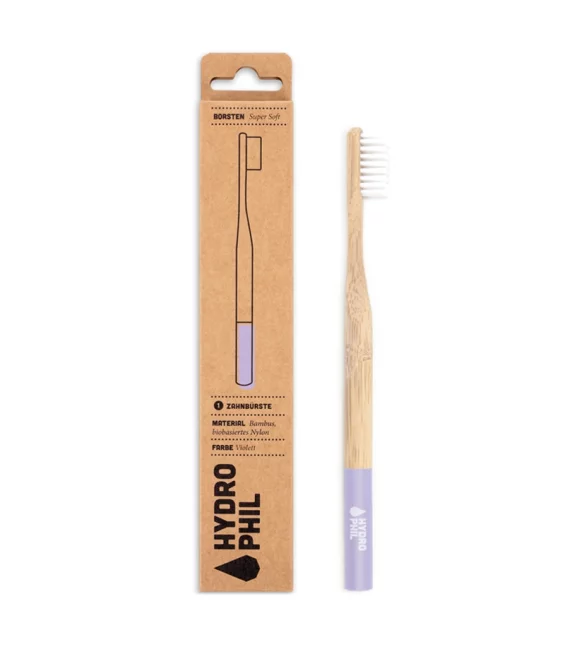 Brosse à dents en bambou Violet Extra-Soft Nylon - Hydrophil