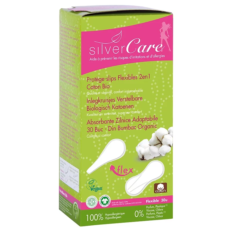 Protège-slips flexible 2 en 1 BIO - 30 pièces - Silvercare