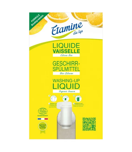 Liquide vaisselle dégraissant écologique citron & menthe 10kg Etamine du Lys