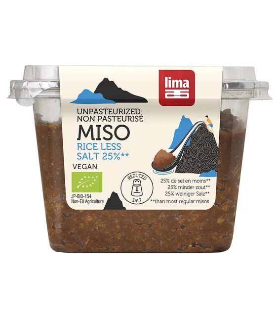 Miso de riz avec 25% de sel en moins non pasteurisé BIO - 300g - Lima