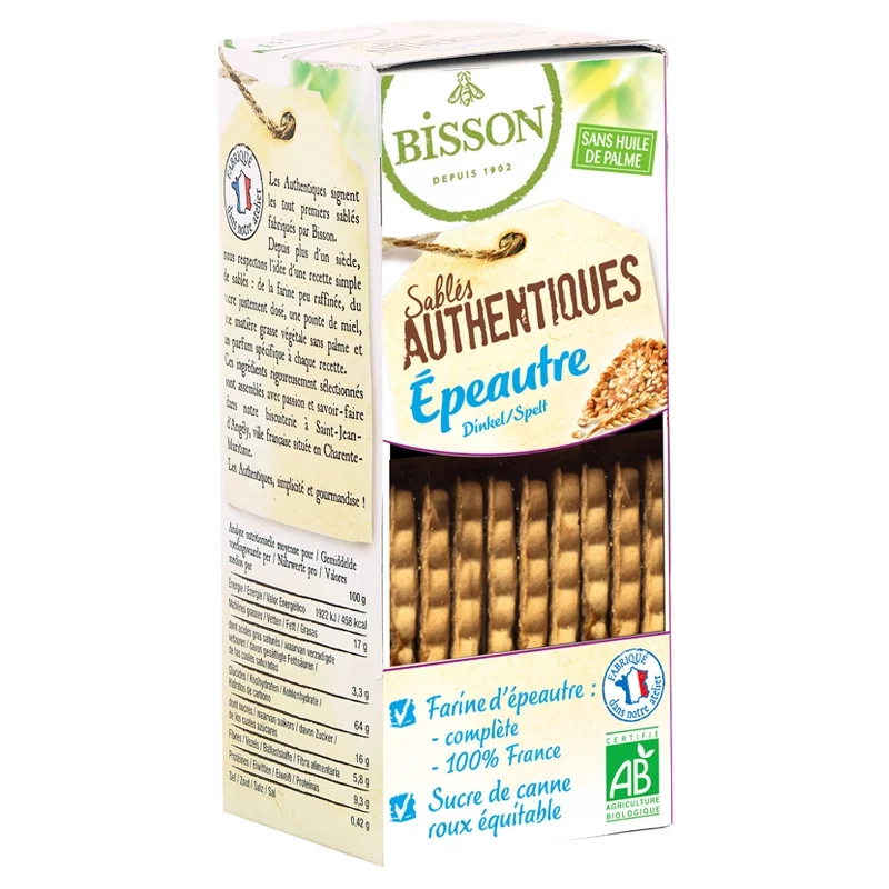 Sablés authentiques à l'épeautre BIO - 190g - Bisson