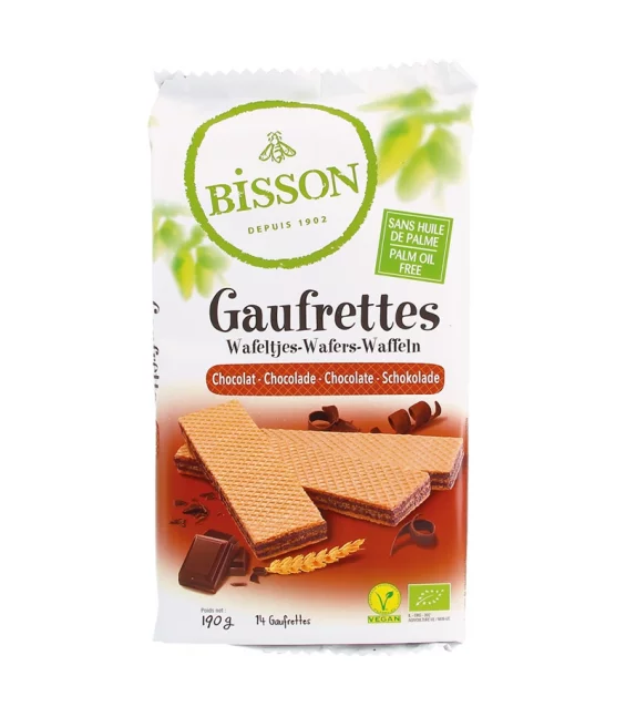 Gaufrettes au chocolat BIO - 190g - Bisson