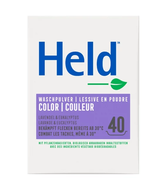 Lessive poudre écologique pour linge de couleur COLORA lavande - 40 lavages - 3kg - Held