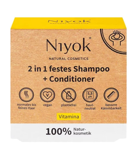 Shampooing & après-shampooing solide naturel Vitamina - 80g - Niyok