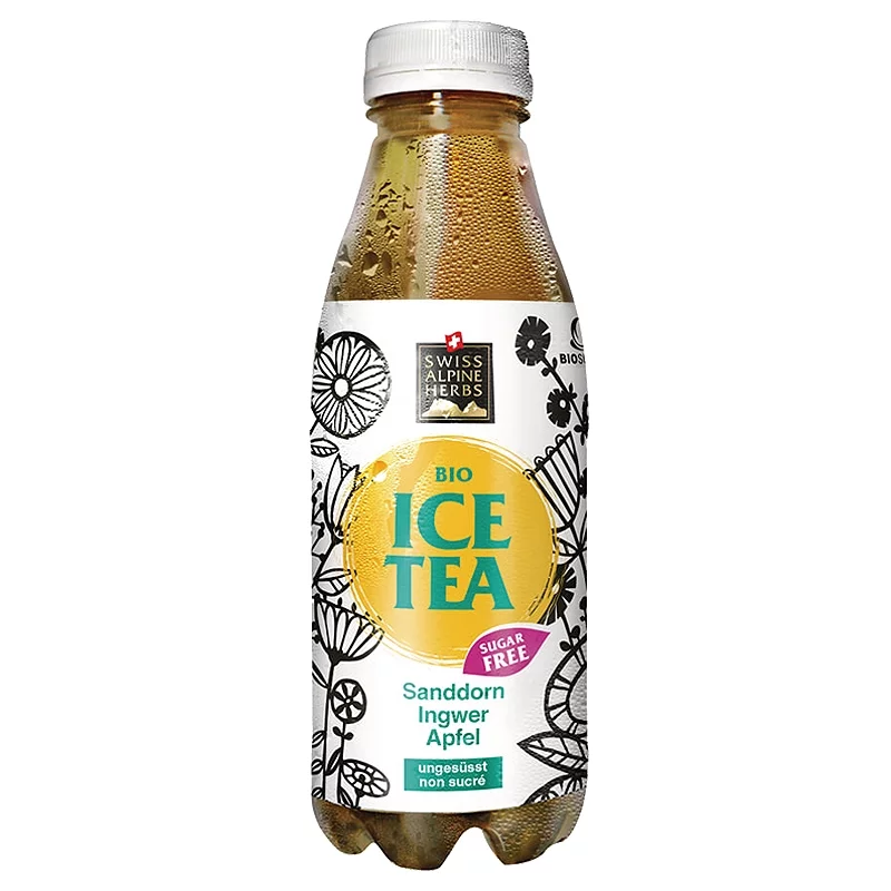 BIO-Ice Tea Ingwer ohne Zucker - 500ml - Swiss Alpine Herbs