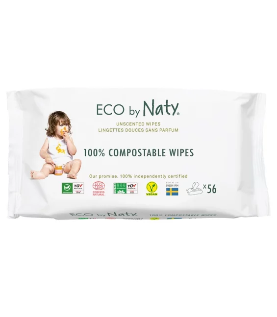 Sensitive ÖKO-Baby-Feuchttücher ohne Parfum - 56 Stück - Naty
