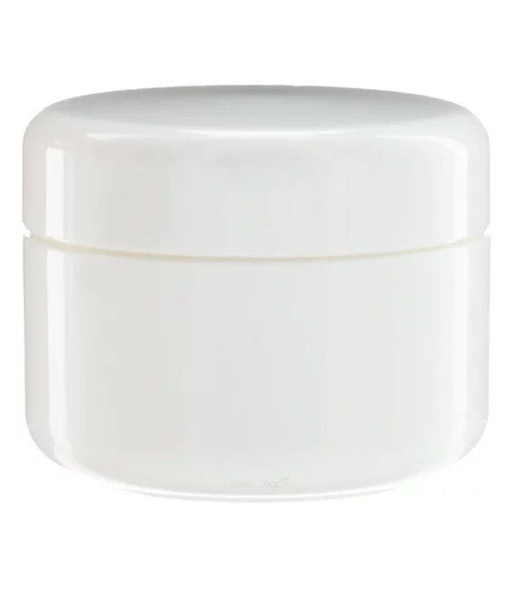 Pot en plastique blanc 50ml avec couvercle à vis - Aromadis
