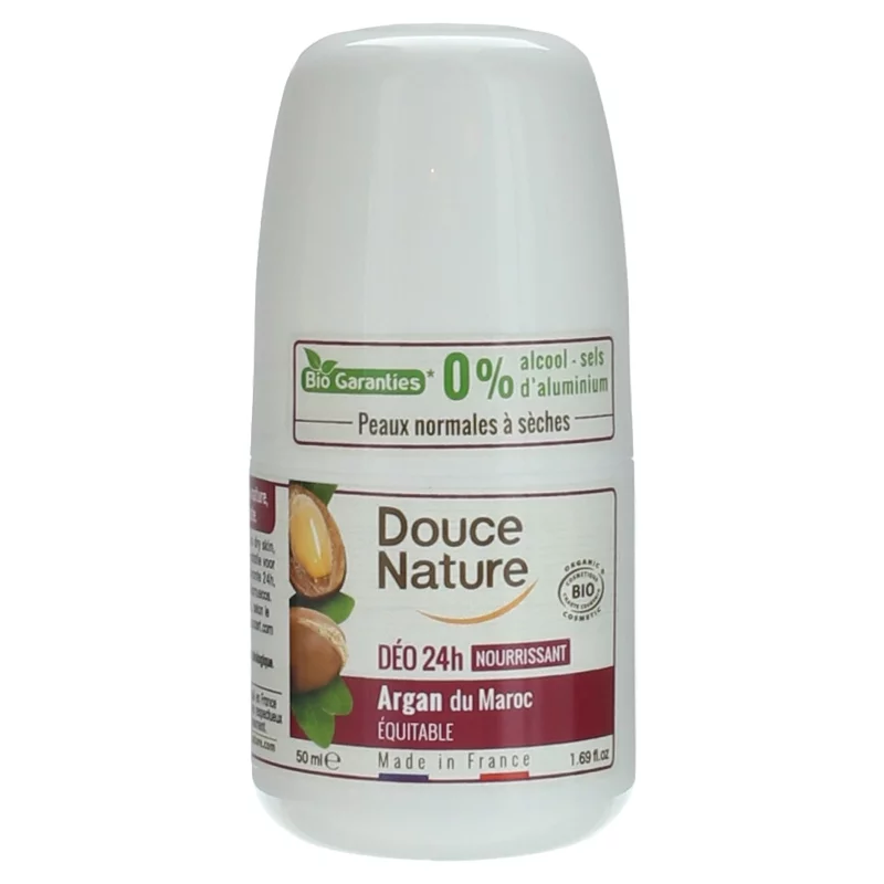 Déodorant à bille nourrissant 24h BIO argan - 50ml - Douce Nature