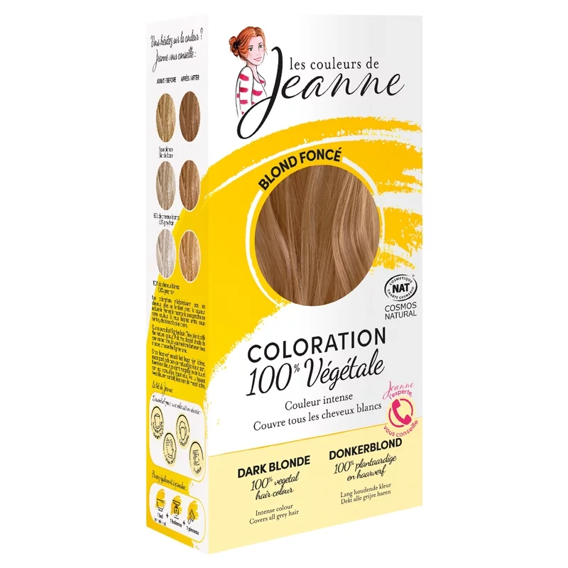 Pflanzen-Haarfarbe Pulver Dunkelblond - 2x50g - Les couleurs de Jeanne