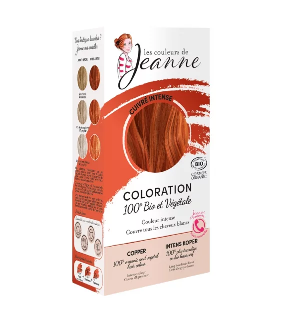 BIO-Pflanzen-Haarfarbe Pulver Kupfer intensiv - 2x50g - Les couleurs de Jeanne