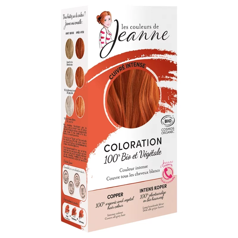 Poudre colorante végétale BIO cuivré intense - 2x50g - Les couleurs de Jeanne