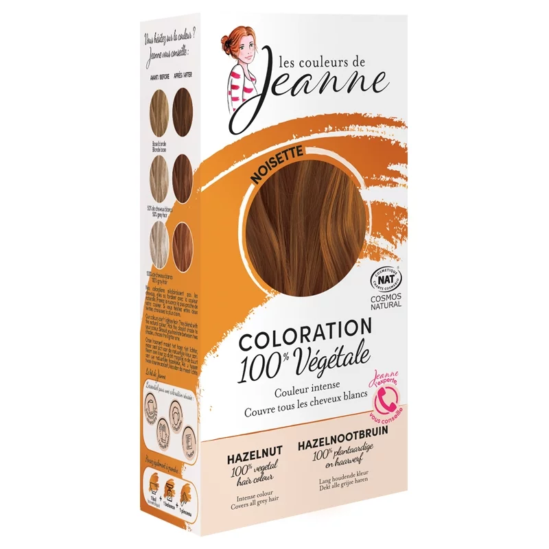 Poudre colorante végétale noisette - 2x50g - Les couleurs de Jeanne