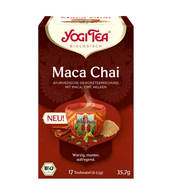 BIO-Gewürztee mit Maca, Zimt &amp; Nelken Maca Chai Yogi Tea