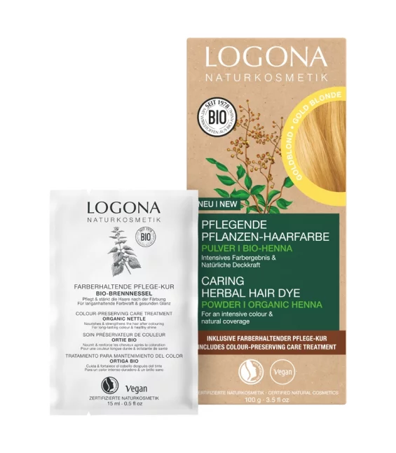Poudre colorante végétale BIO blond doré - 100g - Logona
