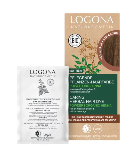 Poudre colorante végétale BIO brun cendré - 100g - Logona