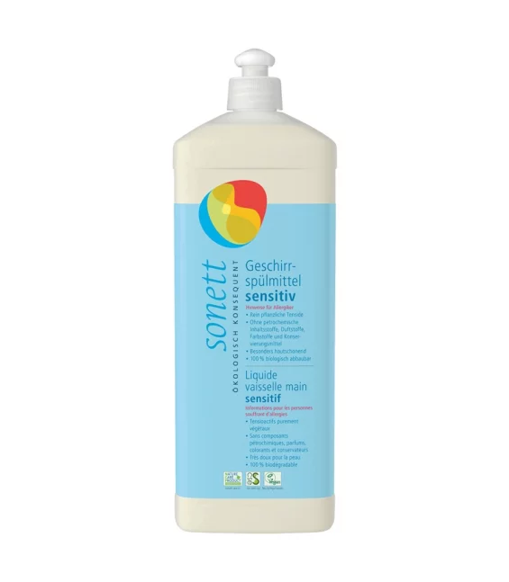 Liquide vaisselle sensitif écologique sans parfum - 1l - Sonett﻿
