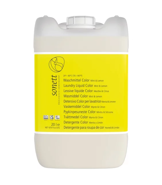 Lessive liquide couleur écologique menthe & lemongrass - 20l - Sonett﻿