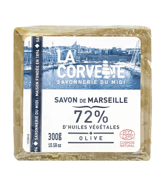 Grüne Marseiller Seife mit Olivenöl - Folie - 300g - La Corvette