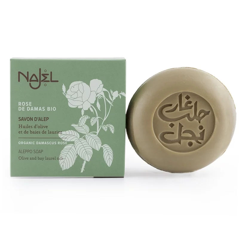 Aleppo Seife mit Damaszener BIO-Rose - 100g - Najel