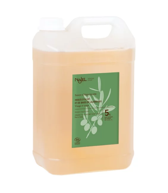 Savon d'Alep liquide BIO olive & 5% laurier - 5l - Najel