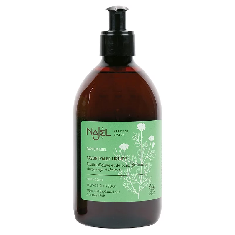 Savon d'Alep liquide au miel & camomille BIO - 500ml - Najel