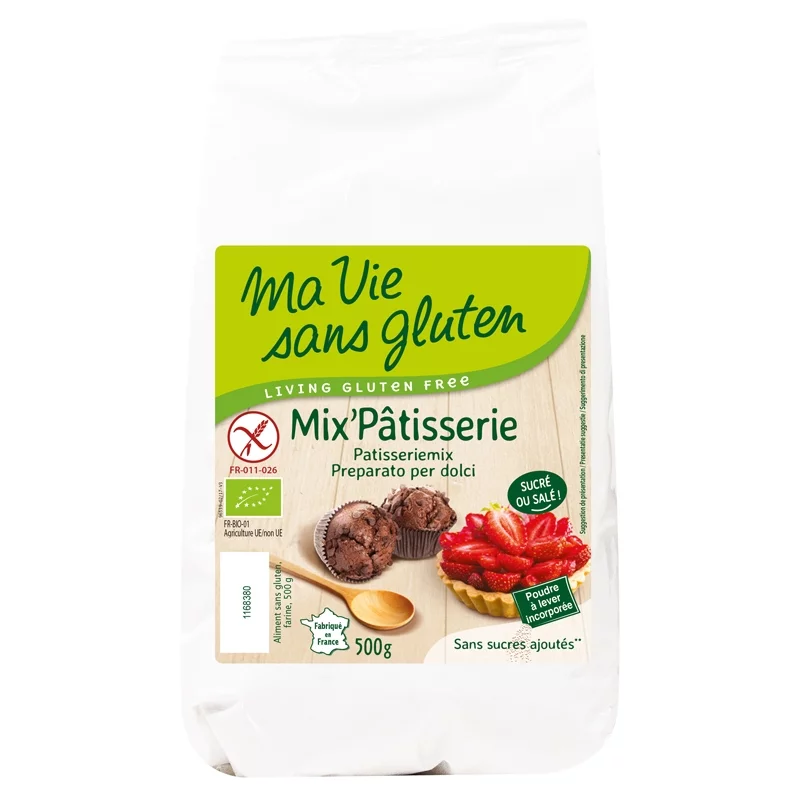 Mix pâtisserie BIO - 500g - Ma vie sans gluten