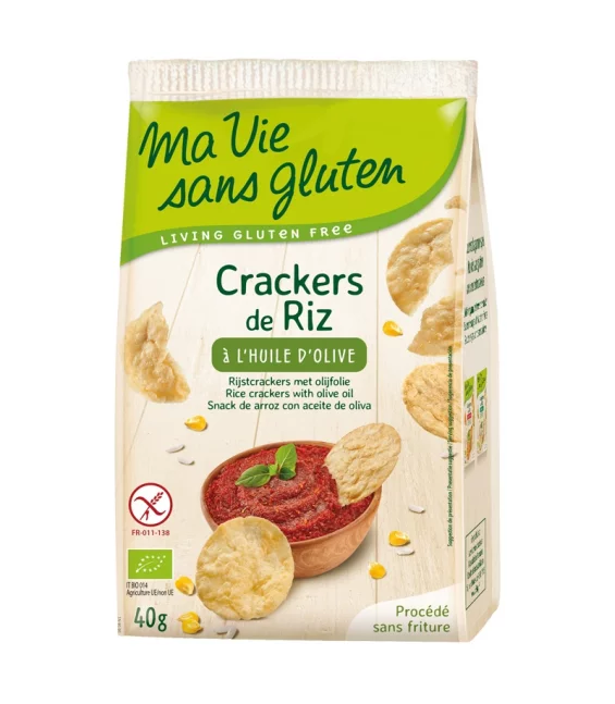 Crackers de riz à l'huile d'olive BIO - 40g - Ma vie sans gluten