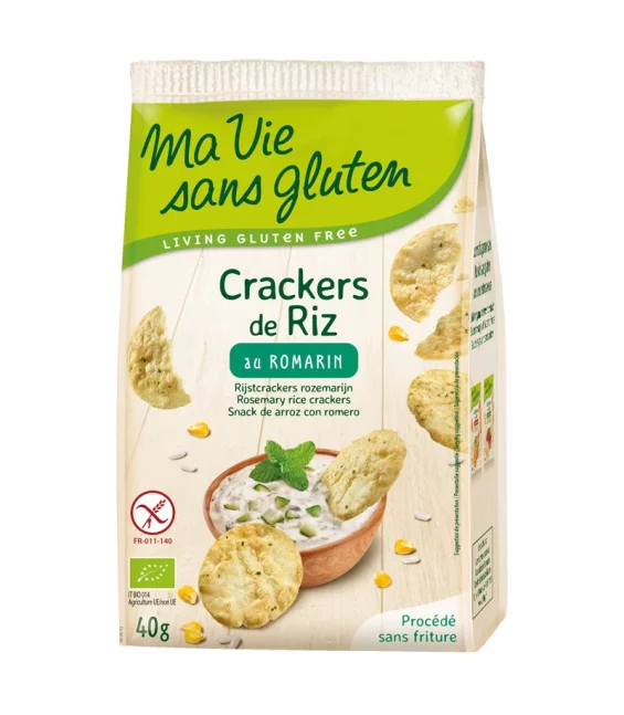 Crackers de riz au romarin BIO - 40g - Ma vie sans gluten
