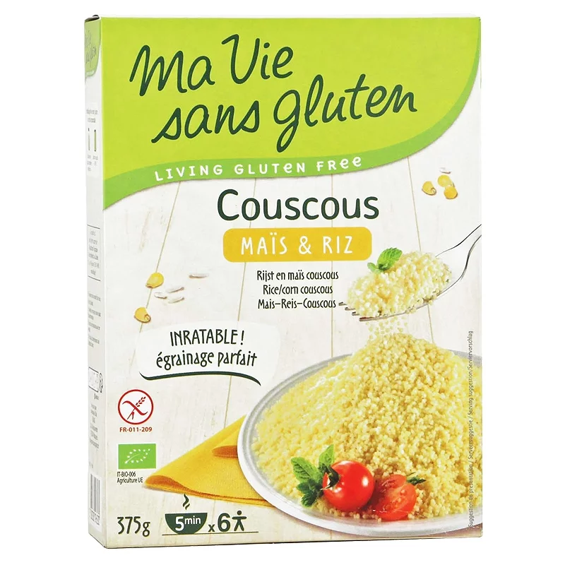 Couscous au maïs & riz BIO - 375g - Ma vie sans gluten