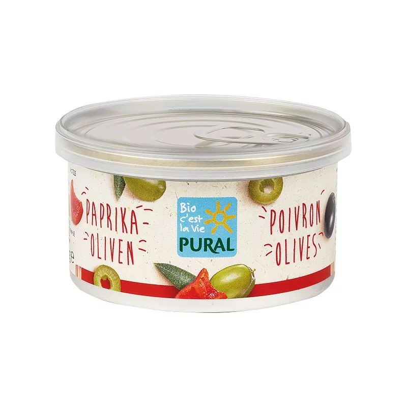 Pâté végétal aux poivrons & olives BIO - 125g - Pural