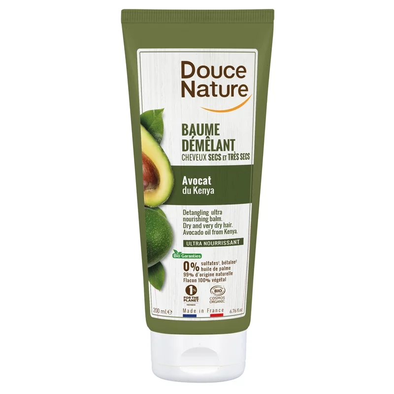 Baume démêlant nourrissant cheveux secs BIO avocat - 200ml - Douce Nature