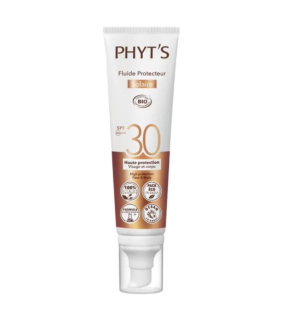 Fluide protecteur solaire visage & corps BIO IP 30 vitamine E - 100ml Phyt's