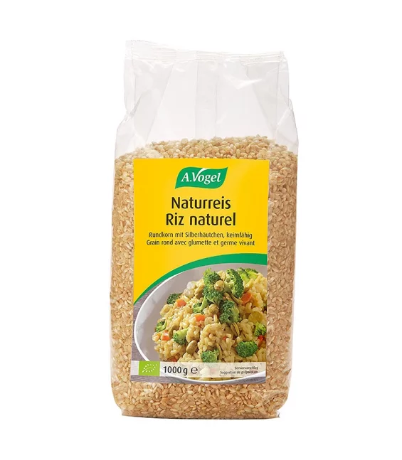 Riz naturel grain rond avec glumette et germe vivant BIO - 1kg - A.Vogel
