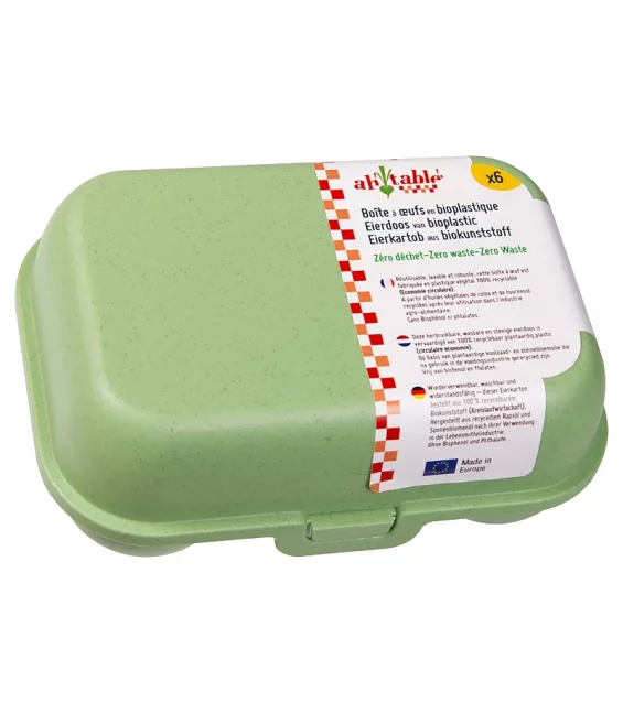 Boîte à 6 oeufs en bioplastique vert - ah table !