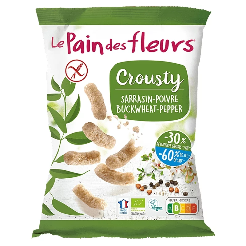 BIO-Crousty Flips Buchweizen & Pfeffer - 75g - Le pain des fleurs