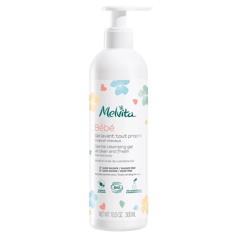 Gel lavant tout propre corps & cheveux bébé BIO cameline - 300ml - Melvita