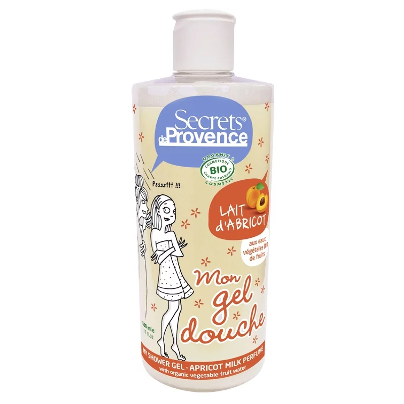 Gel douche BIO lait d'abricot - 500ml - Secrets de Provence