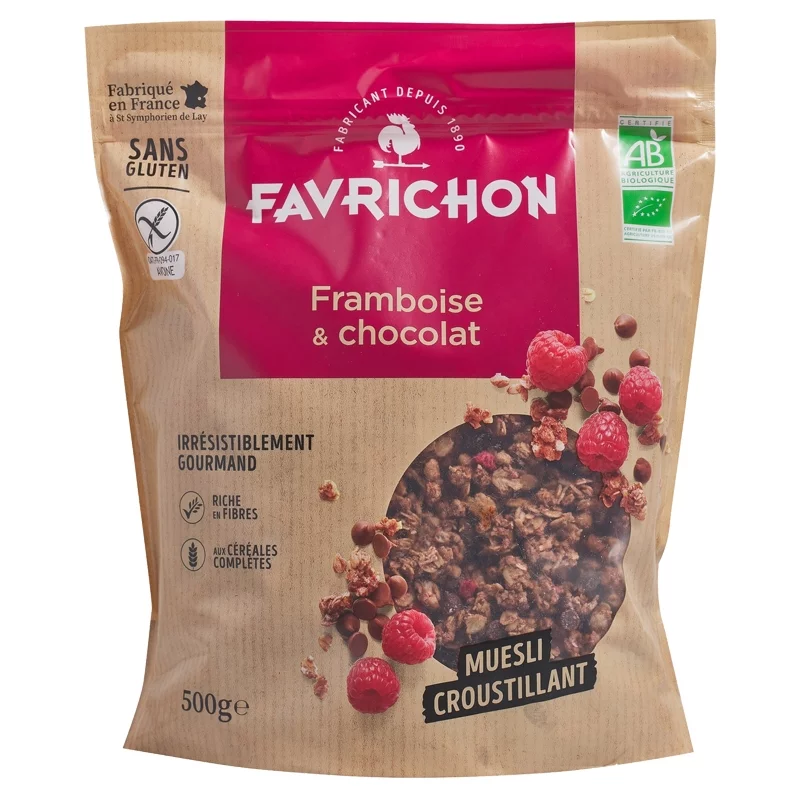 BIO-Knusper-Müesli Himbeer & Schokolade - 500g - Favrichon