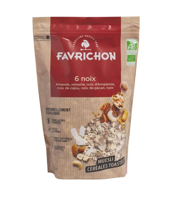 BIO-Müesli geröstete Cerealien & 6 Nüsse - 350g - Favrichon