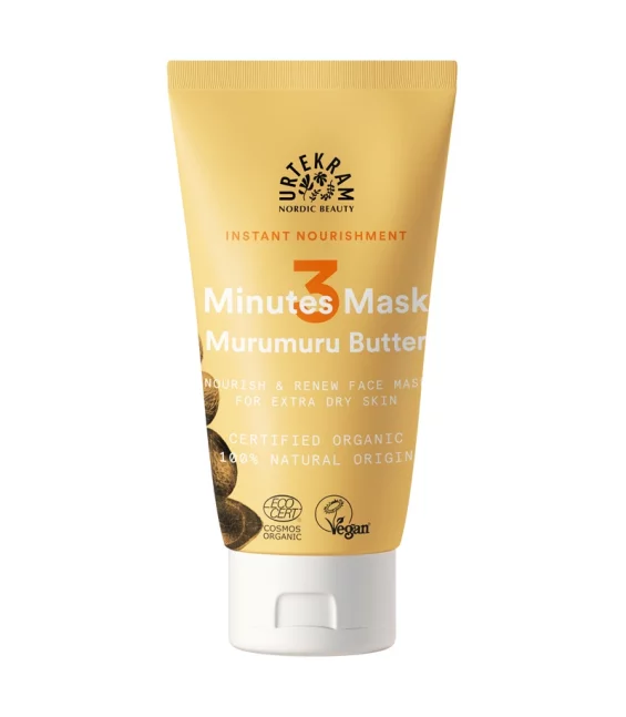 Masque visage nourrissant 3 minutes BIO beurre de murumuru - 75ml - Urtekram