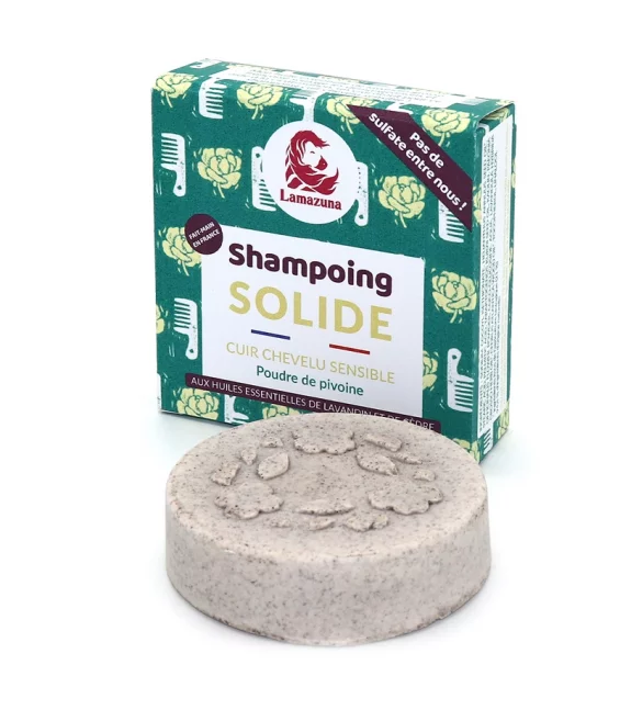Festes Shampoo für empfindliche Kopfhaut Pfingstrosenpulver - 70ml - Lamazuna