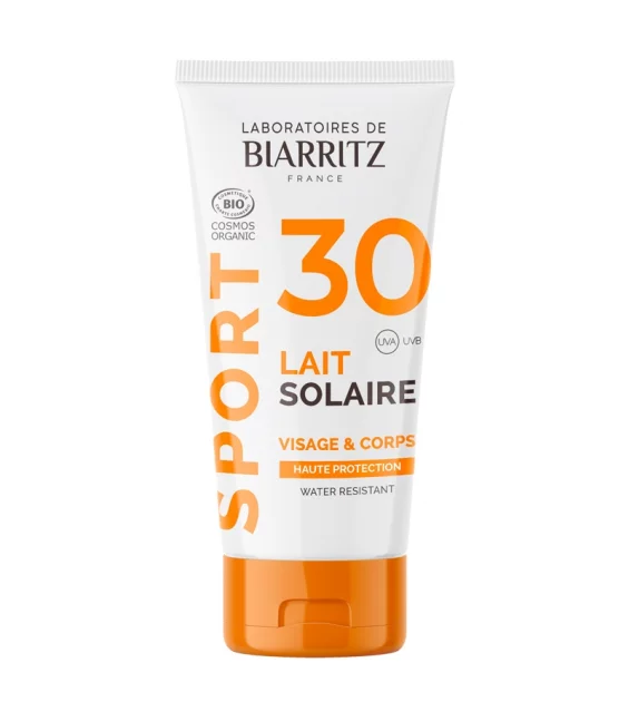 Lait solaire Sport visage & corps BIO IP 30 - 50ml - Laboratoires de Biarritz